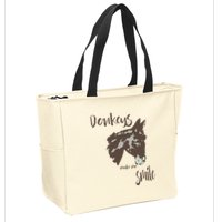 Donkeys Make Me Smile Cute Donkey Zip Tote Bag