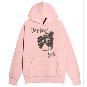 Donkeys Make Me Smile Cute Donkey Urban Pullover Hoodie