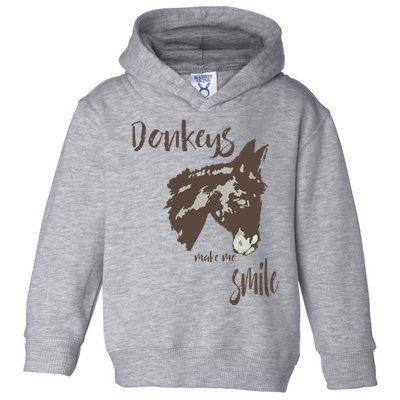 Donkeys Make Me Smile Cute Donkey Toddler Hoodie
