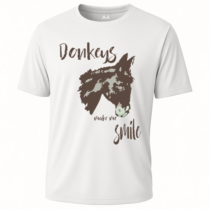 Donkeys Make Me Smile Cute Donkey Cooling Performance Crew T-Shirt