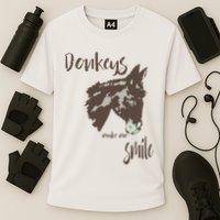 Donkeys Make Me Smile Cute Donkey Cooling Performance Crew T-Shirt