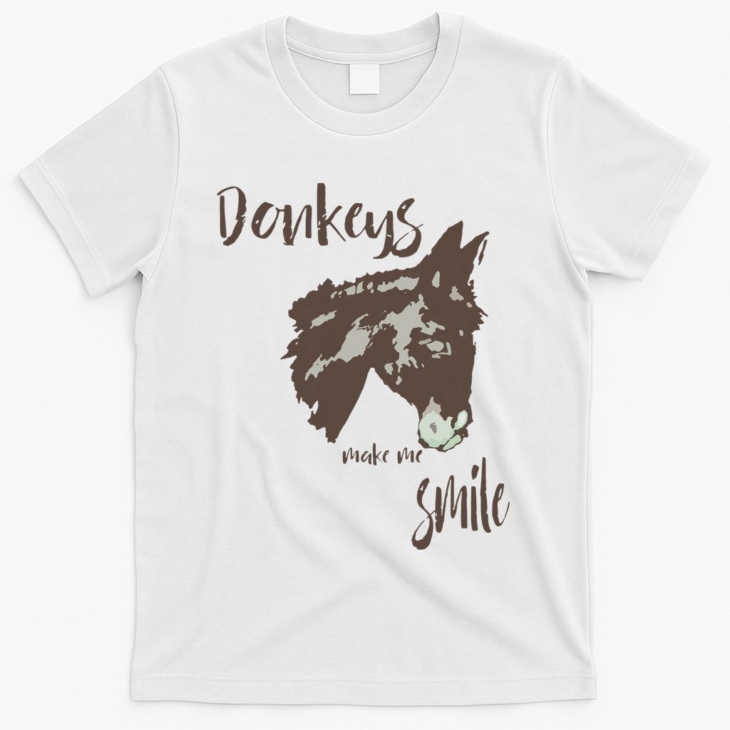 Donkeys Make Me Smile Cute Donkey T-Shirt