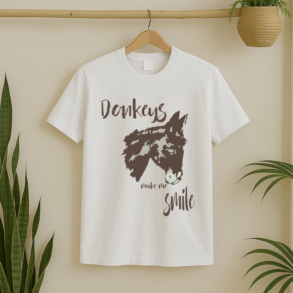 Donkeys Make Me Smile Cute Donkey T-Shirt