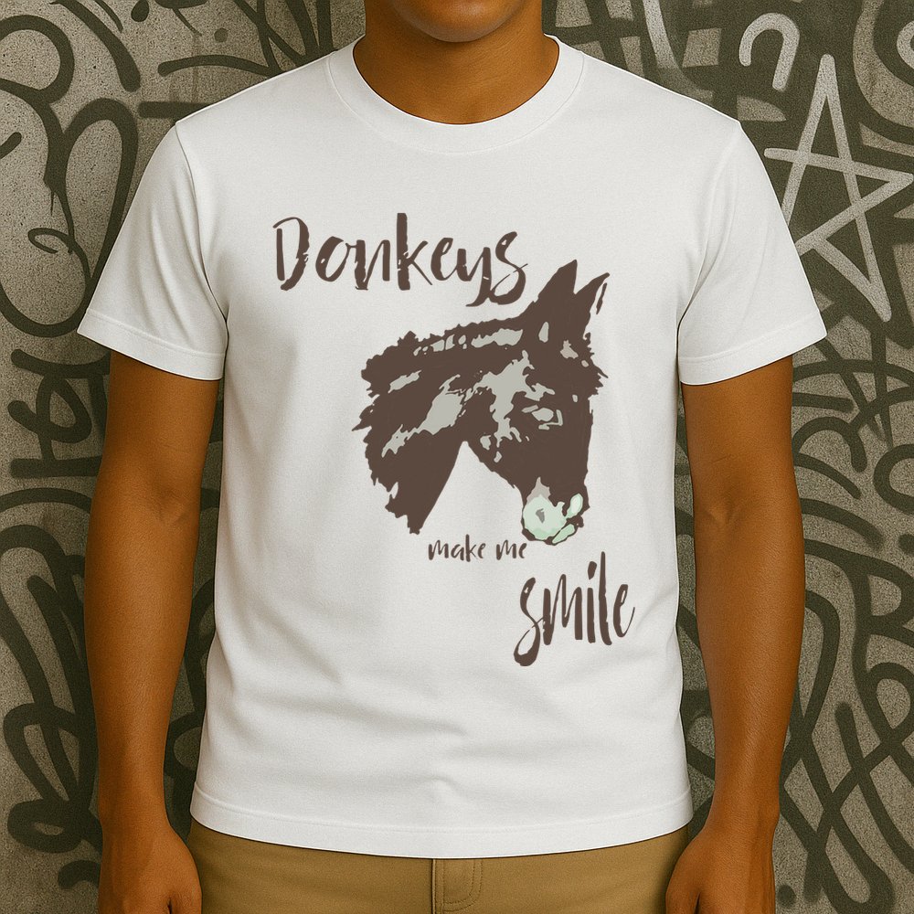 Donkeys Make Me Smile Cute Donkey T-Shirt