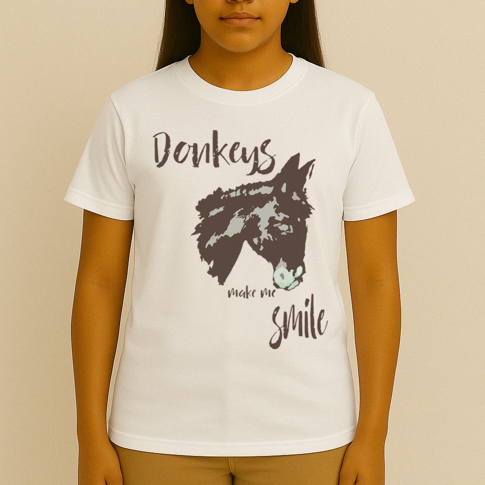 Donkeys Make Me Smile Cute Donkey T-Shirt