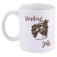 Donkeys Make Me Smile Cute Donkey 11oz C Handle Ceramic Mug