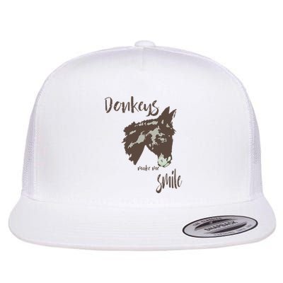Donkeys Make Me Smile Cute Donkey Flatbill Hat