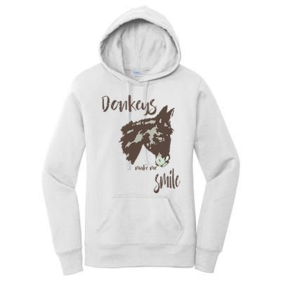 Donkeys Make Me Smile Cute Donkey Women's Pullover Hoodie