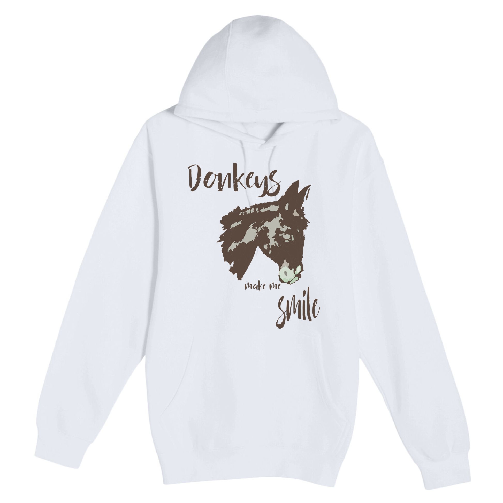 Donkeys Make Me Smile Cute Donkey Premium Pullover Hoodie