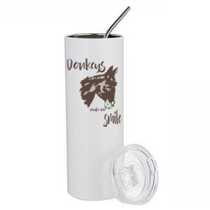 Donkeys Make Me Smile Cute Donkey Stainless Steel Tumbler