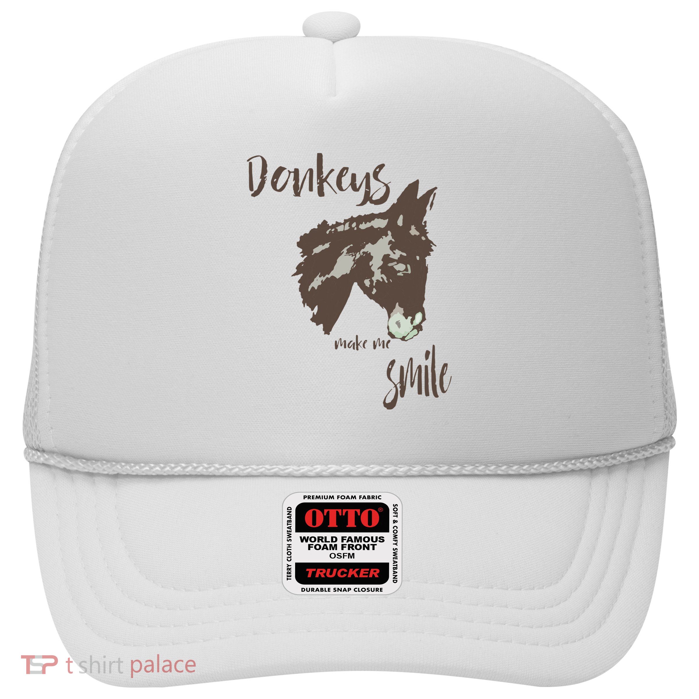 Donkeys Make Me Smile Cute Donkey Trucker Hat
