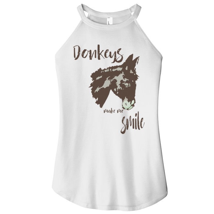 Donkeys Make Me Smile Cute Donkey Women's Perfect Tri Rocker Tank
