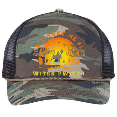 Dont Make Me Flip My Witch Switch Funny Halloween Witch Retro Rope Trucker Hat Cap