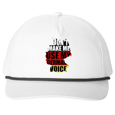 Dont Make Me Use My German Voice Germany Flag Heritage Snapback Five-Panel Rope Hat