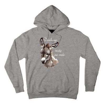 Donkeys Make Me Smile Cute Miniature Donkey Mini Donkey Gift Tall Hoodie