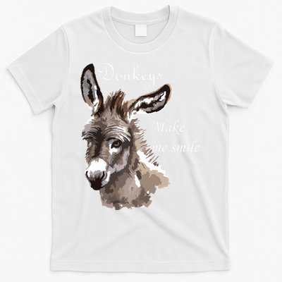 Donkeys Make Me Smile Cute Miniature Donkey Mini Donkey Gift T-Shirt