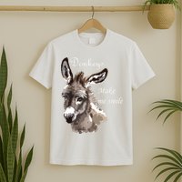 Donkeys Make Me Smile Cute Miniature Donkey Mini Donkey Gift T-Shirt
