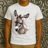 Donkeys Make Me Smile Cute Miniature Donkey Mini Donkey Gift T-Shirt