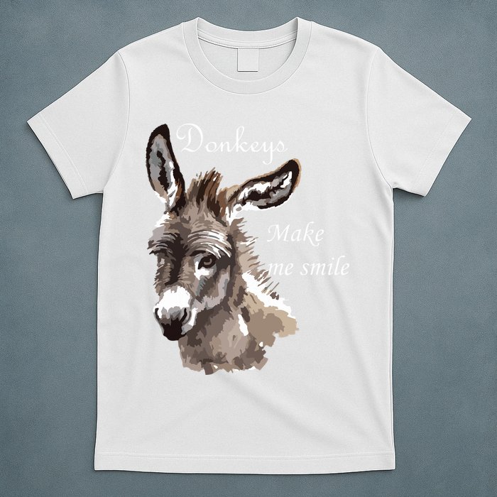 Donkeys Make Me Smile Cute Miniature Donkey Mini Donkey Gift T-Shirt