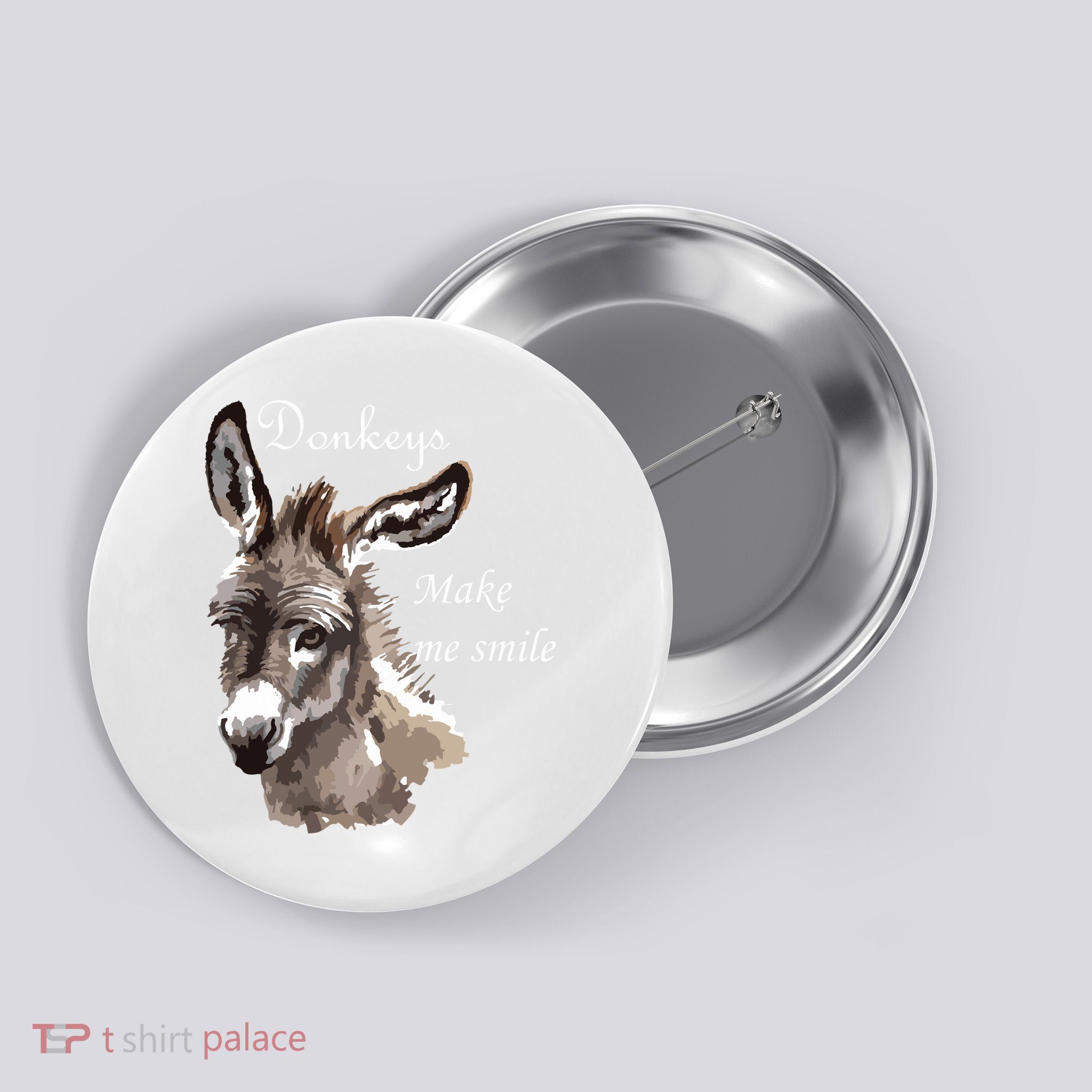Donkeys Make Me Smile Cute Miniature Donkey Mini Donkey Gift Button