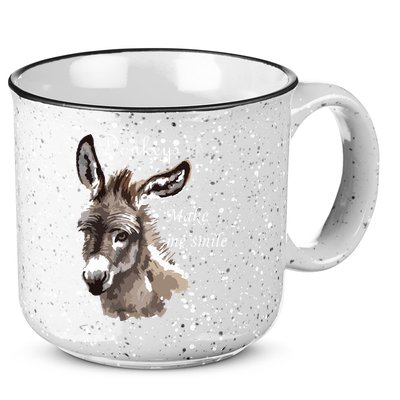 Donkeys Make Me Smile Cute Miniature Donkey Mini Donkey Gift 15oz Campfire Ceramic Mug