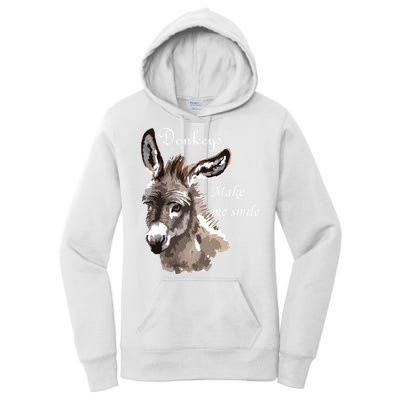 Donkeys Make Me Smile Cute Miniature Donkey Mini Donkey Gift Women's Pullover Hoodie