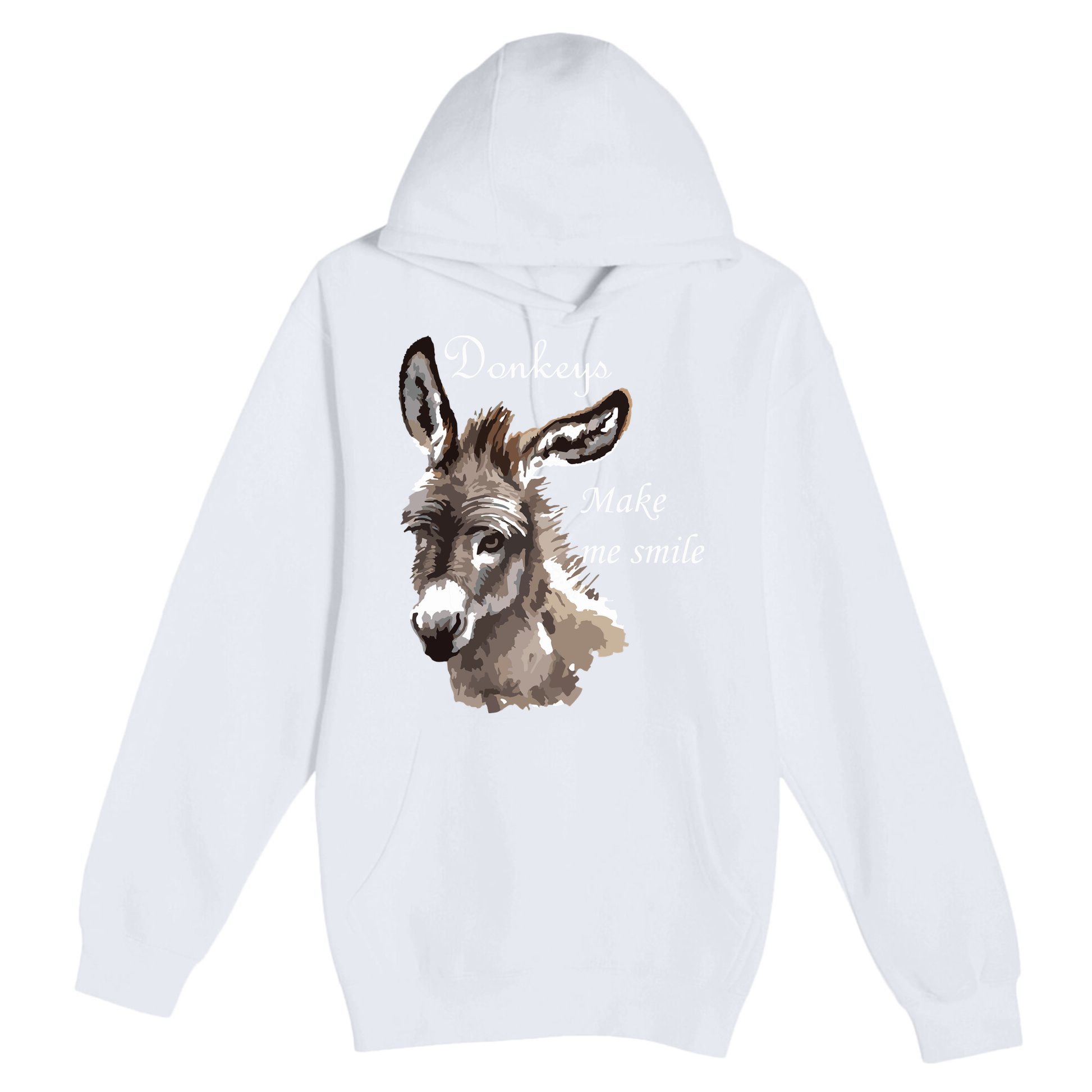 Donkeys Make Me Smile Cute Miniature Donkey Mini Donkey Gift Premium Pullover Hoodie