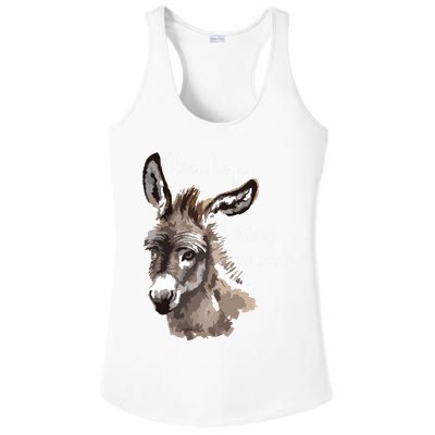 Donkeys Make Me Smile Cute Miniature Donkey Mini Donkey Gift Ladies PosiCharge Competitor Racerback Tank