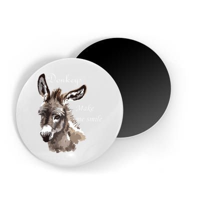 Donkeys Make Me Smile Cute Miniature Donkey Mini Donkey Gift Magnet