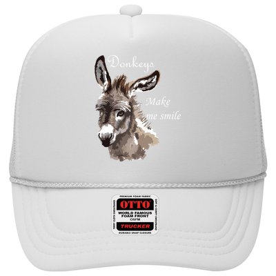 Donkeys Make Me Smile Cute Miniature Donkey Mini Donkey Gift Trucker Hat