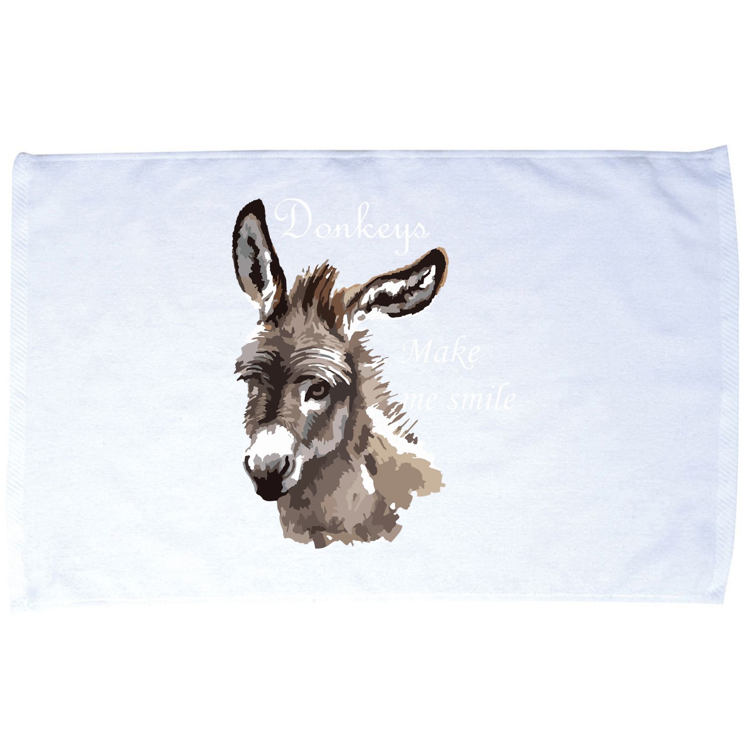 Donkeys Make Me Smile Cute Miniature Donkey Mini Donkey Gift Microfiber Hand Towel