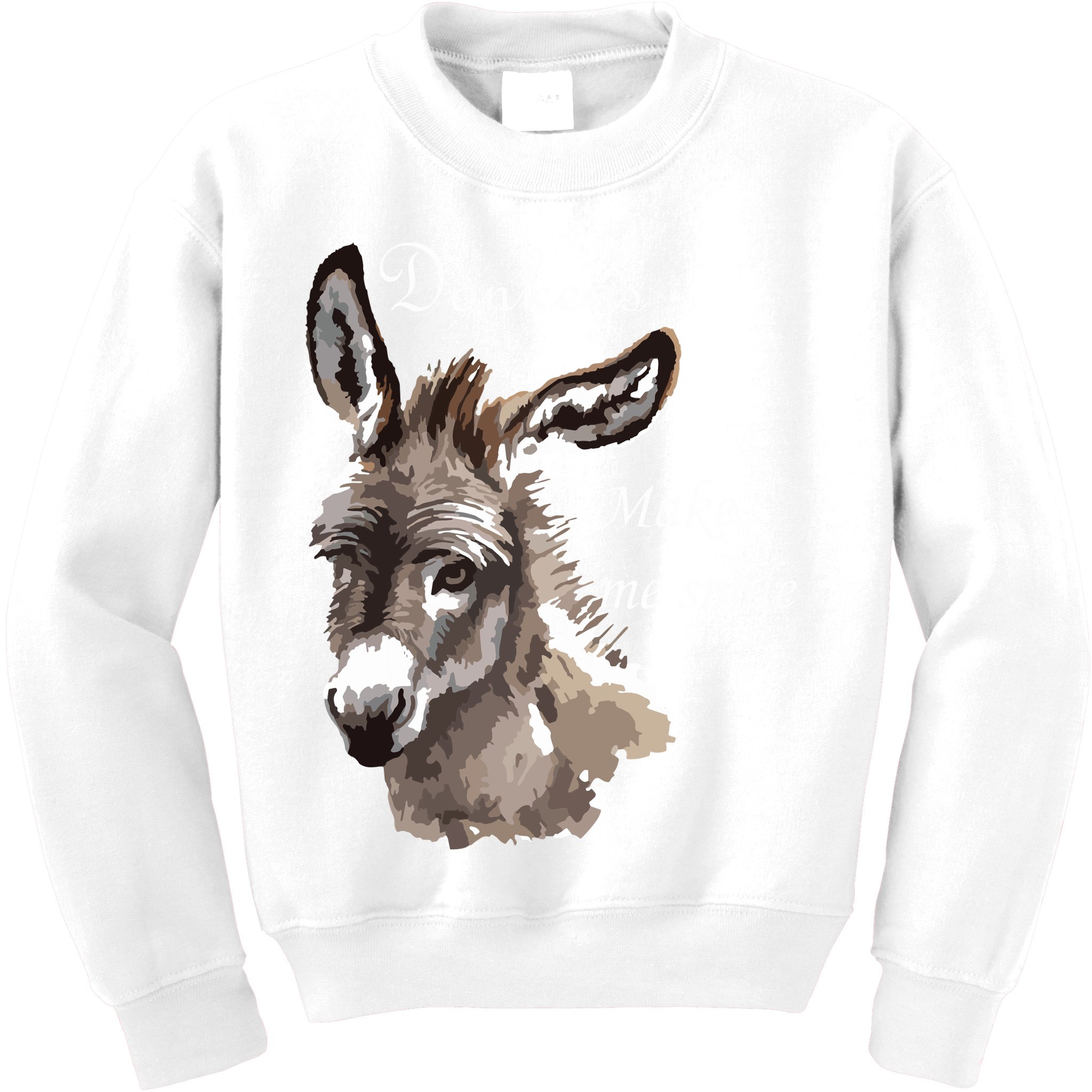 Donkeys Make Me Smile Cute Miniature Donkey Mini Donkey Gift Kids Sweatshirt