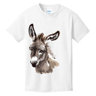 Donkeys Make Me Smile Cute Miniature Donkey Mini Donkey Gift Kids T-Shirt