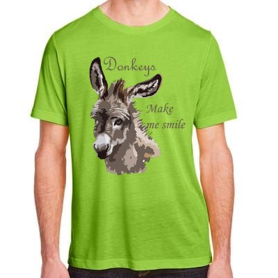 Donkeys Make Me Smile Cute Miniature DonkeyTail Lovers Adult ChromaSoft Performance T-Shirt