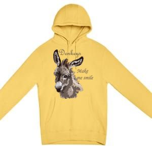 Donkeys Make Me Smile Cute Miniature DonkeyTail Lovers Premium Pullover Hoodie