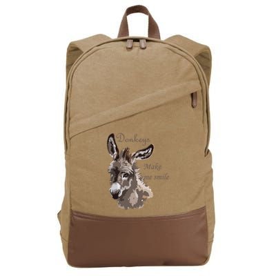 Donkeys Make Me Smile Cute Miniature DonkeyTail Lovers Cotton Canvas Backpack