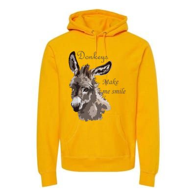 Donkeys Make Me Smile Cute Miniature DonkeyTail Lovers Premium Hoodie