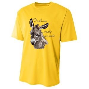 Donkeys Make Me Smile Cute Miniature DonkeyTail Lovers Youth Performance Sprint T-Shirt