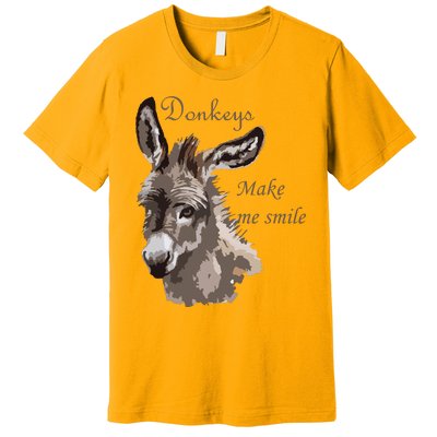 Donkeys Make Me Smile Cute Miniature DonkeyTail Lovers Premium T-Shirt