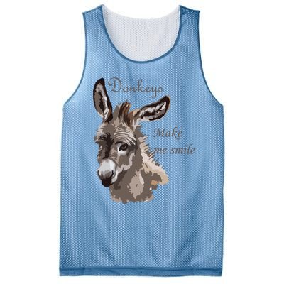 Donkeys Make Me Smile Cute Miniature DonkeyTail Lovers Mesh Reversible Basketball Jersey Tank