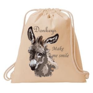 Donkeys Make Me Smile Cute Miniature DonkeyTail Lovers Drawstring Bag