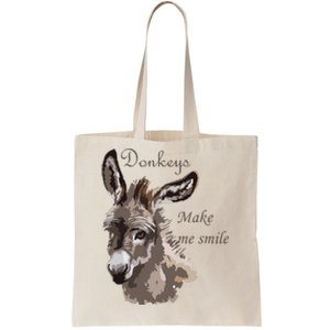 Donkeys Make Me Smile Cute Miniature DonkeyTail Lovers Tote Bag