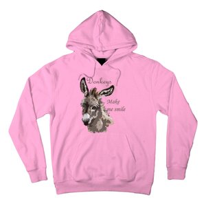 Donkeys Make Me Smile Cute Miniature DonkeyTail Lovers Hoodie