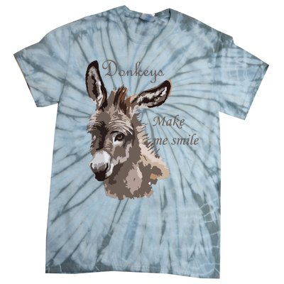 Donkeys Make Me Smile Cute Miniature DonkeyTail Lovers Tie-Dye T-Shirt