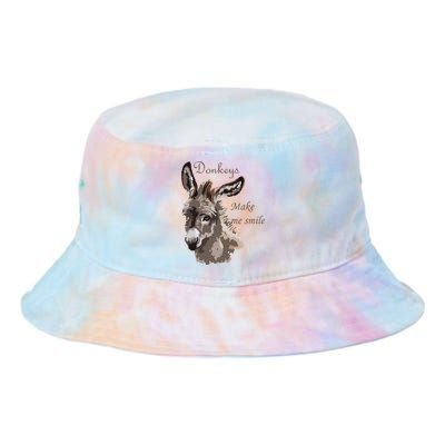 Donkeys Make Me Smile Cute Miniature DonkeyTail Lovers Tie Dye Newport Bucket Hat