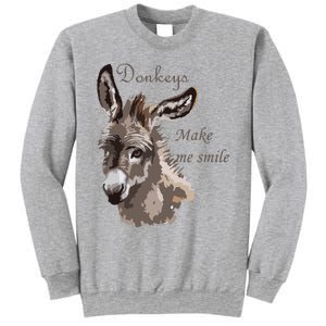 Donkeys Make Me Smile Cute Miniature DonkeyTail Lovers Sweatshirt