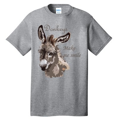 Donkeys Make Me Smile Cute Miniature DonkeyTail Lovers Tall T-Shirt