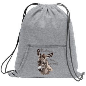 Donkeys Make Me Smile Cute Miniature DonkeyTail Lovers Sweatshirt Cinch Pack Bag