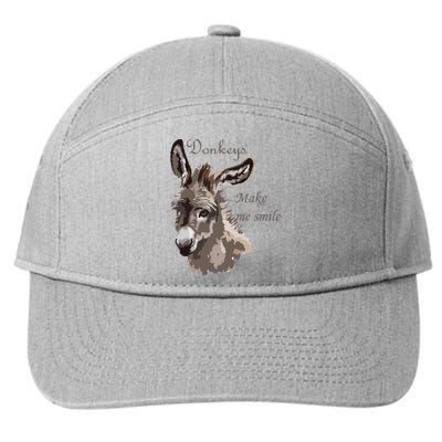 Donkeys Make Me Smile Cute Miniature DonkeyTail Lovers 7-Panel Snapback Hat