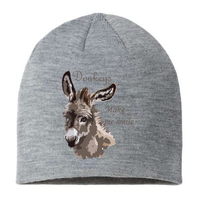 Donkeys Make Me Smile Cute Miniature DonkeyTail Lovers Sustainable Beanie